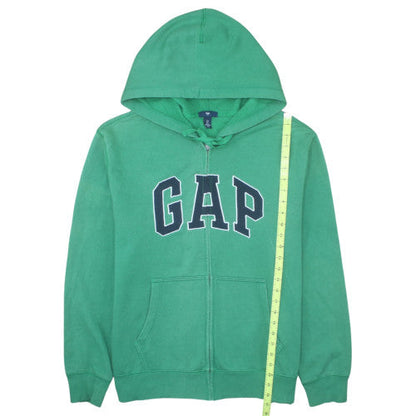 Gap Mens Green Full Zip Hoodie L Logo Fleece Sweatshirt