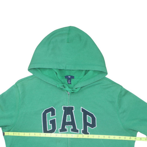 Gap Mens Green Full Zip Hoodie L Logo Fleece Sweatshirt