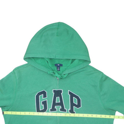 Gap Mens Green Full Zip Hoodie L Logo Fleece Sweatshirt