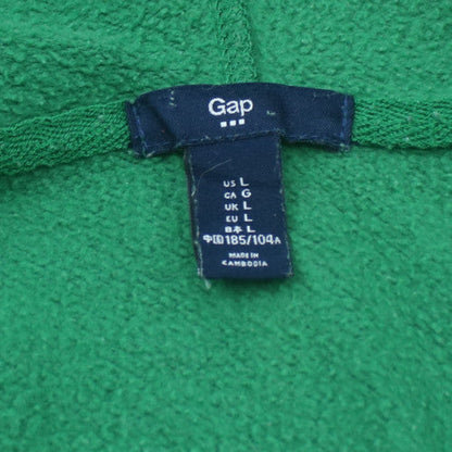Gap Mens Green Full Zip Hoodie L Logo Fleece Sweatshirt