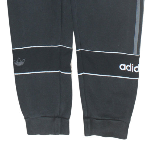 Adidas Mens Black Jogger Sweatpants L Fleece Tapered Track Trousers