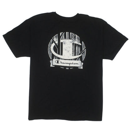 Champion Men's Black 2XL Crew Neck Graphic Print T-Shirt