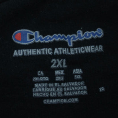 Champion Men's Black 2XL Crew Neck Graphic Print T-Shirt