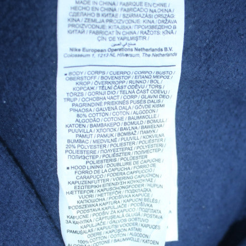 Nike Men's Blue Full Zip Hoodie Size L Fleece Sweatshirt