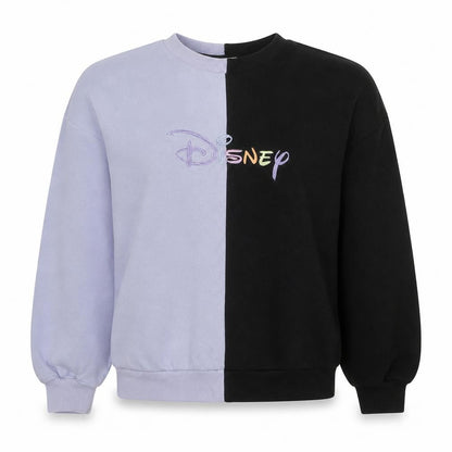Disney Women's Black & Lilac Colourblock Pullover Sweatshirt XS/S