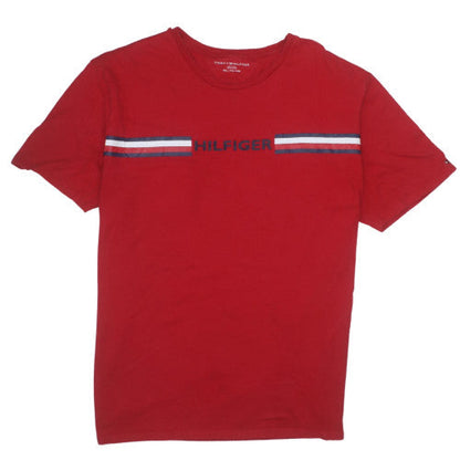 Tommy Hilfiger Men's Red Crew Neck Short Sleeve T-Shirt XXL Cotton
