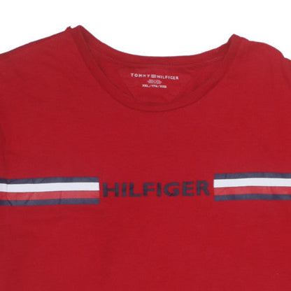 Tommy Hilfiger Men's Red Crew Neck Short Sleeve T-Shirt XXL Cotton