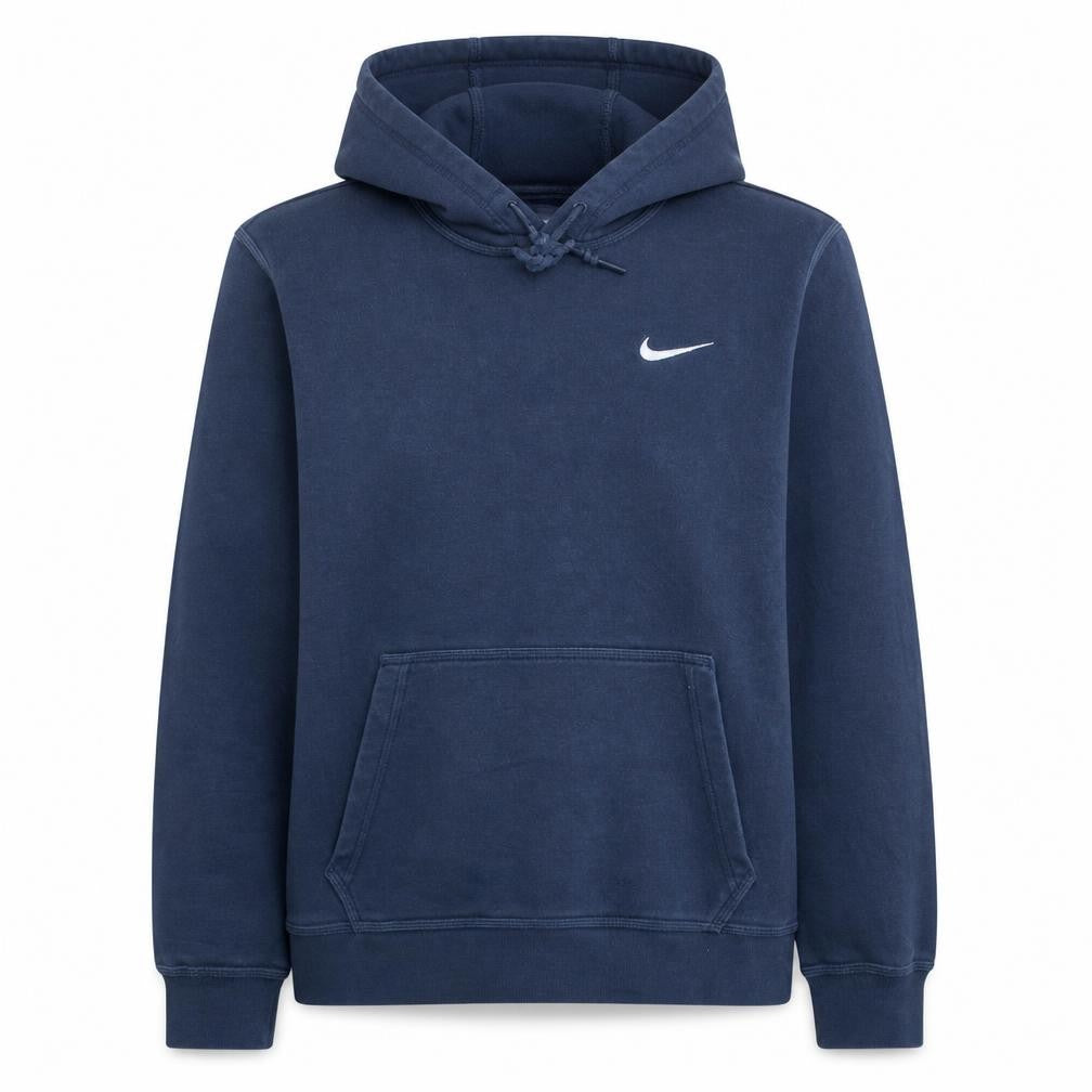 Nike Women's Blue Pullover Hoodie Small Cotton Blend Logo Hooded Sweatshirt