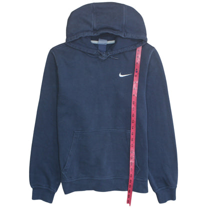 Nike Women's Blue Pullover Hoodie Small Cotton Blend Logo Hooded Sweatshirt