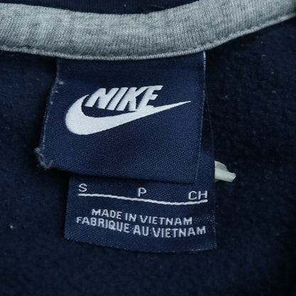 Nike Women's Blue Pullover Hoodie Small Cotton Blend Logo Hooded Sweatshirt