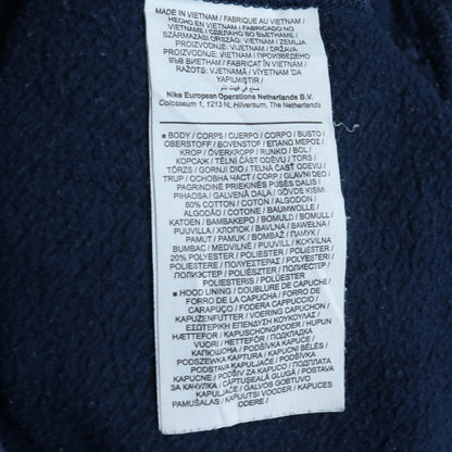 Nike Women's Blue Pullover Hoodie Small Cotton Blend Logo Hooded Sweatshirt