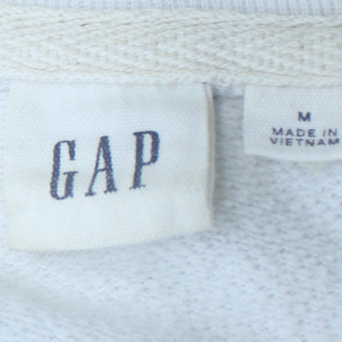 GAP Women White Original Logo Sweatshirt Medium Cotton Blend