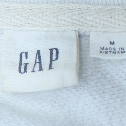 GAP Women White Original Logo Sweatshirt Medium Cotton Blend