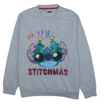Disney Classics at George Women's Grey Stitch Christmas Sweatshirt L