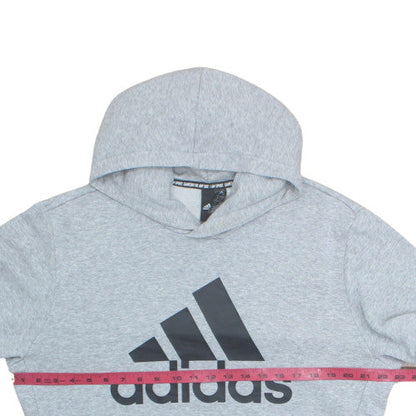 Adidas Men's Grey Pullover Hoodie L Regular Fit Sportswear