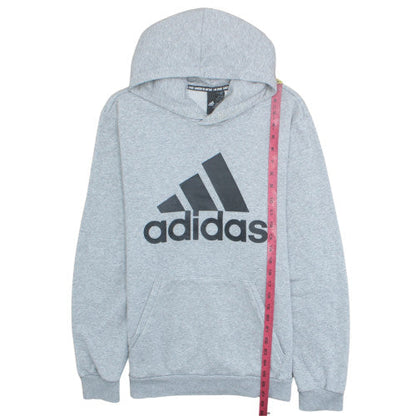 Adidas Men's Grey Pullover Hoodie L Regular Fit Sportswear