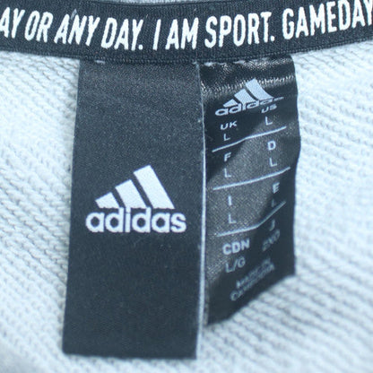 Adidas Men's Grey Pullover Hoodie L Regular Fit Sportswear