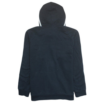 adidas Men's Black XL Full Zip Hoodie with Striped Sleeves