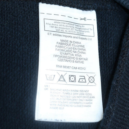 adidas Men's Black XL Full Zip Hoodie with Striped Sleeves