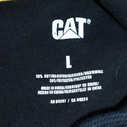 Caterpillar Men's Black Pullover Hoodie L Fleece Workwear