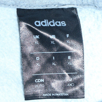 Adidas Men’s Grey Full Zip Hoodie XL Sports Fleece Sweatshirt
