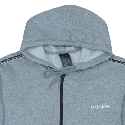 Adidas Men’s Grey Full Zip Hoodie XL Sports Fleece Sweatshirt