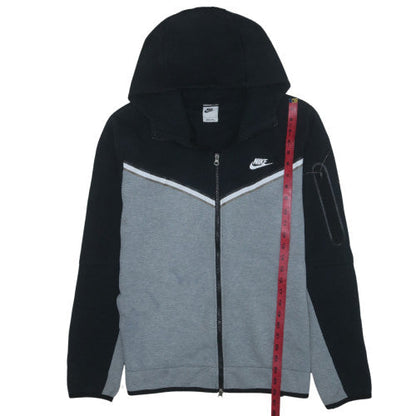 Nike Men's Grey Black Full Zip Hooded Fleece Hoodie L