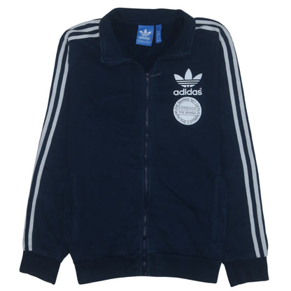 Adidas Men's Blue Full Zip Logo Sweatshirt Size M
