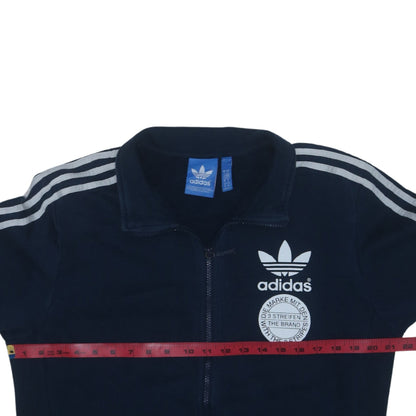 Adidas Men's Blue Full Zip Logo Sweatshirt Size M