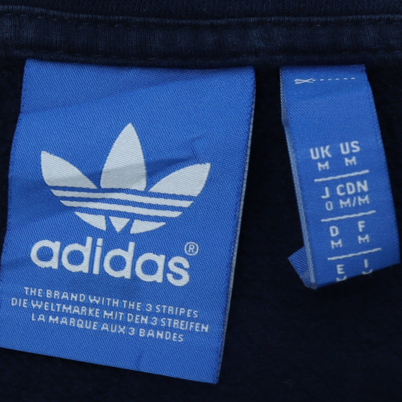 Adidas Men's Blue Full Zip Logo Sweatshirt Size M