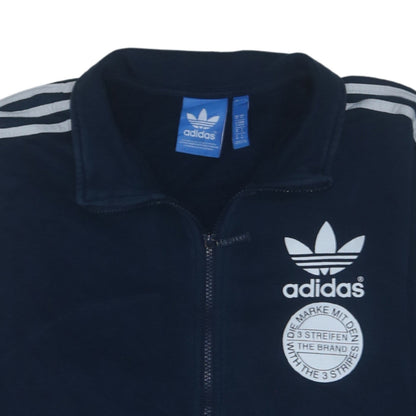 Adidas Men's Blue Full Zip Logo Sweatshirt Size M