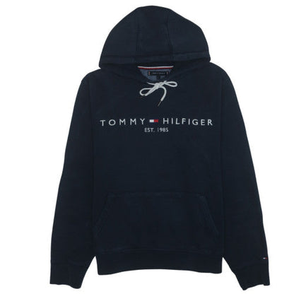 Tommy Hilfiger Women’s Black Pullover Hoodie L Logo Cotton Blend