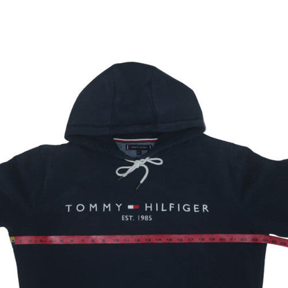 Tommy Hilfiger Women’s Black Pullover Hoodie L Logo Cotton Blend