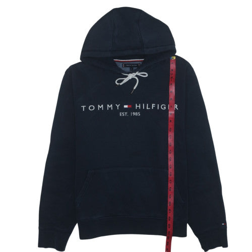 Tommy Hilfiger Women’s Black Pullover Hoodie L Logo Cotton Blend