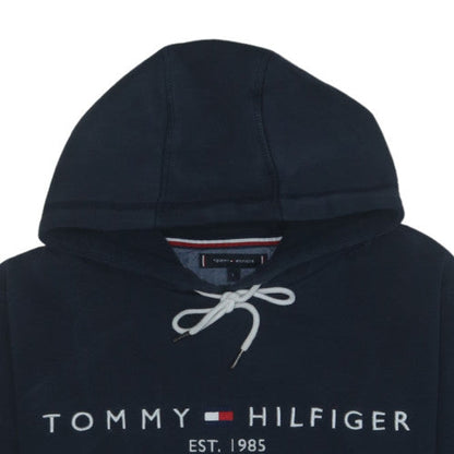Tommy Hilfiger Women’s Black Pullover Hoodie L Logo Cotton Blend
