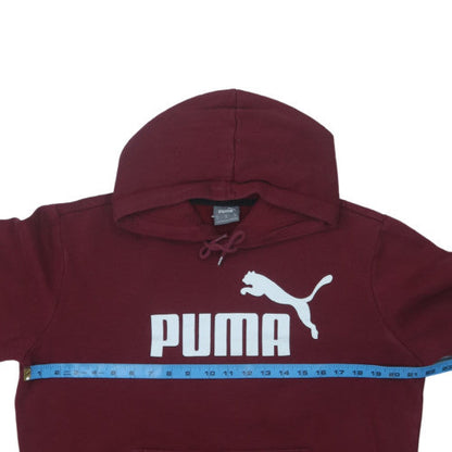 Puma Men Red Pullover Hoodie M Logo Graphic Sportswear