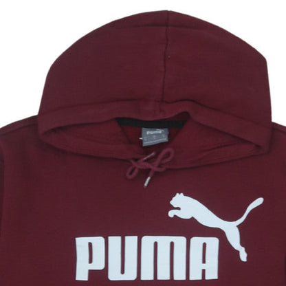 Puma Men Red Pullover Hoodie M Logo Graphic Sportswear