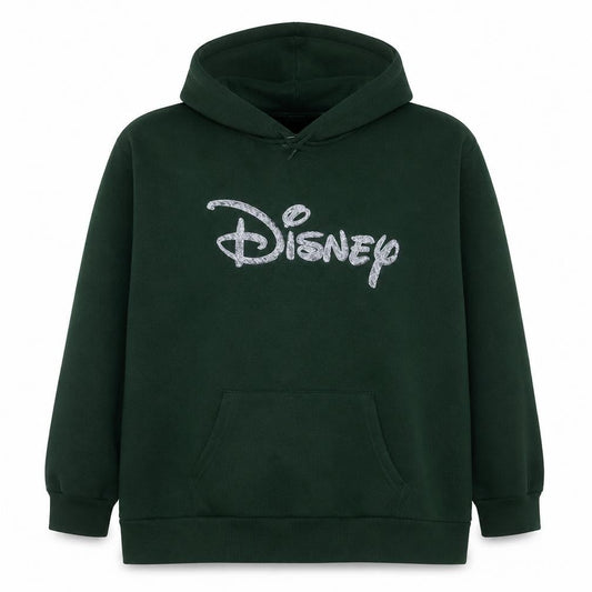 Disney Women’s Green Pullover Hoodie 2XL Embroidered Logo Casual Sweatshirt