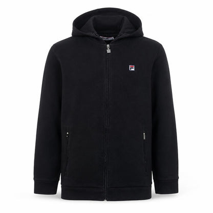 Fila Mens Black XL Full Zip Hoodie Cotton Blend Sportswear
