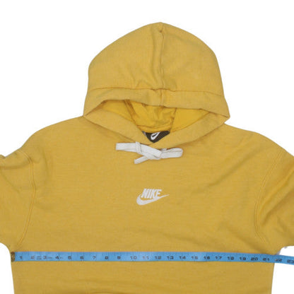 Nike Men's Yellow Pullover Hoodie M Logo Fleece Sweatshirt