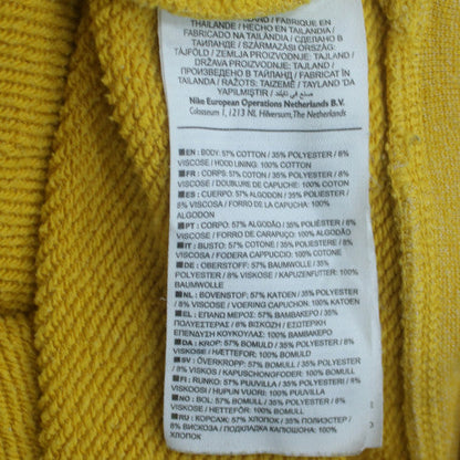Nike Men's Yellow Pullover Hoodie M Logo Fleece Sweatshirt