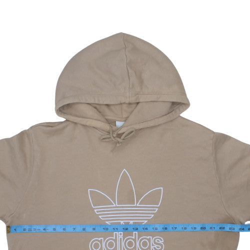 adidas Men Beige Short Sleeve Pullover Hoodie Size L Regular Fit
