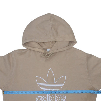 adidas Men Beige Short Sleeve Pullover Hoodie Size L Regular Fit