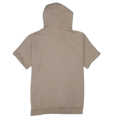 adidas Men Beige Short Sleeve Pullover Hoodie Size L Regular Fit