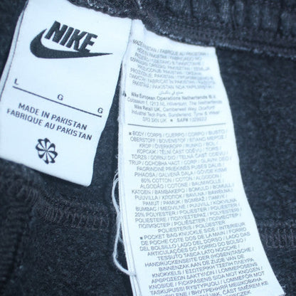 Nike Men's Black Jogger Trousers L Fleece Elastic Waist Cuffed Pockets
