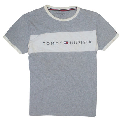 Tommy Hilfiger Men's Grey Crew Neck Logo Cotton T-Shirt Size M