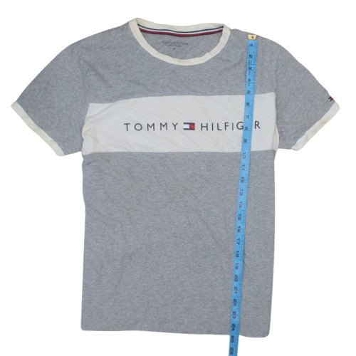 Tommy Hilfiger Men's Grey Crew Neck Logo Cotton T-Shirt Size M