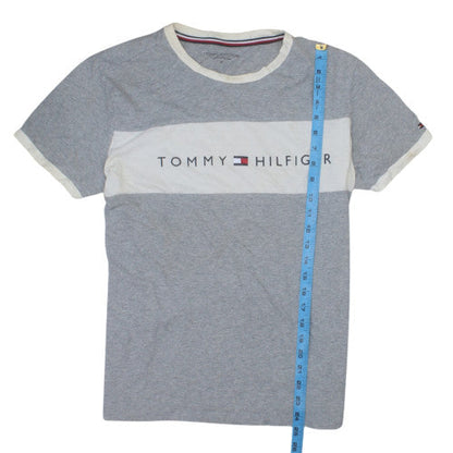 Tommy Hilfiger Men's Grey Crew Neck Logo Cotton T-Shirt Size M