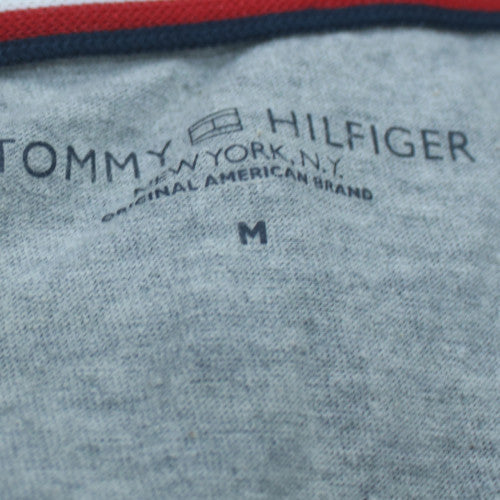 Tommy Hilfiger Men's Grey Crew Neck Logo Cotton T-Shirt Size M