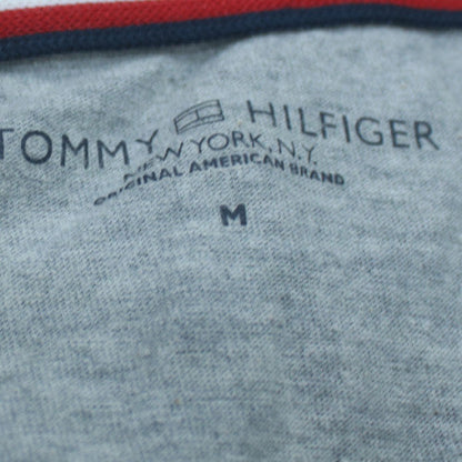Tommy Hilfiger Men's Grey Crew Neck Logo Cotton T-Shirt Size M